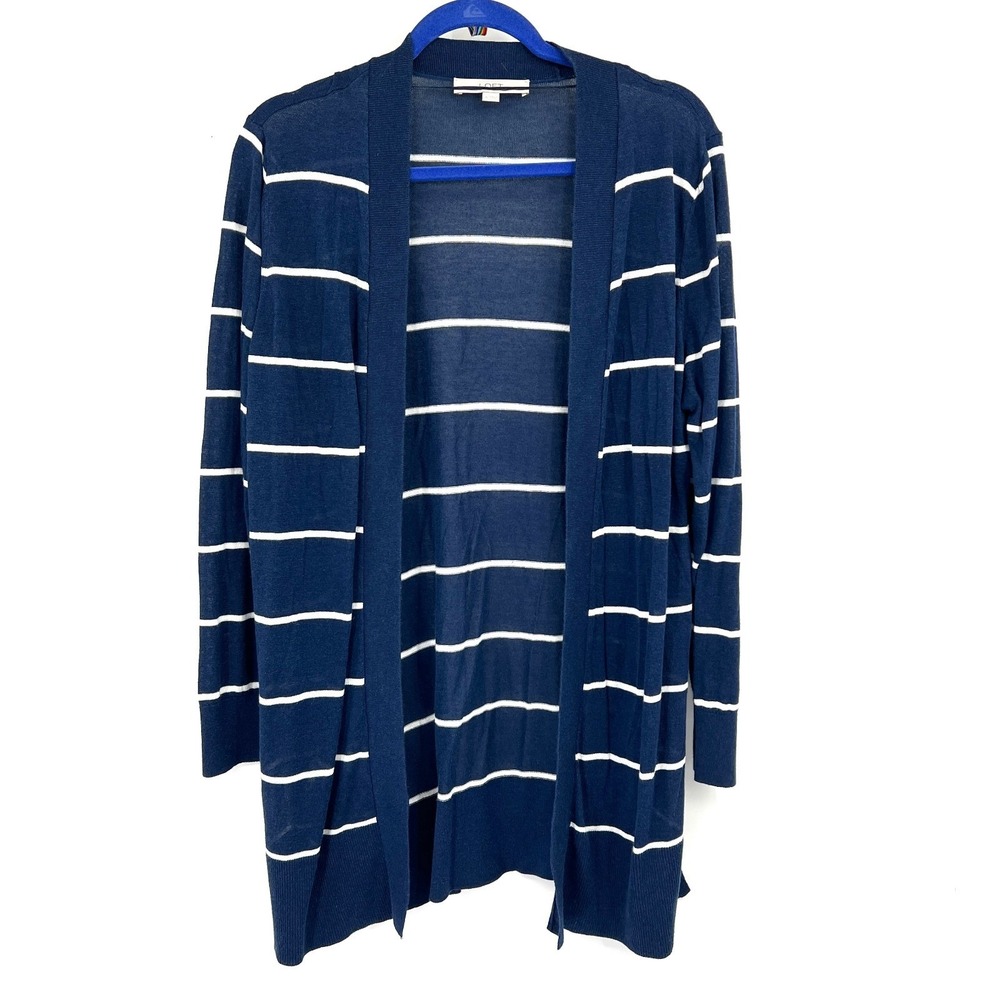 LOFT open front lightweight cardigan sweater coastal grandma minimalist navy XL